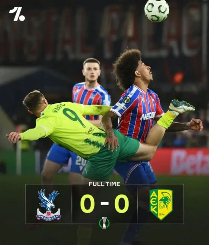 Lượt đi vòng 1/8 Conference League: Crystal Palace bị cầm hòa ngay trên sân nhà Lượt đi vòng 1/8 Conference League: Crystal Palace bị cầm hòa ngay trên sân nhà