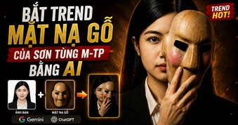 "Bắt trend" mặt nạ gỗ của Sơn Tùng M-TP bằng AI
