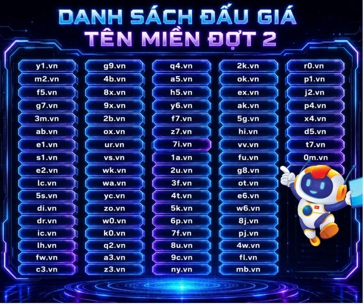 76 tên miền đặc biệt '.vn' chuẩn bị lên sàn đấu giá 76 tên miền đặc biệt '.vn' chuẩn bị lên sàn đấu giá