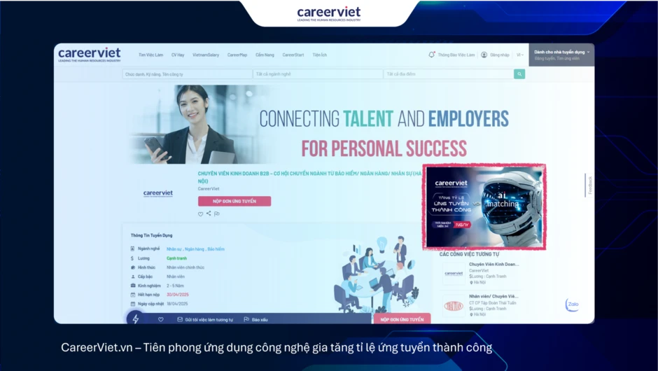 AI Matching của CareerViet giúp ứng viên hoàn thiện hồ sơ và tìm việc phù hợp ra sao? AI Matching của CareerViet giúp ứng viên hoàn thiện hồ sơ và tìm việc phù hợp ra sao?
