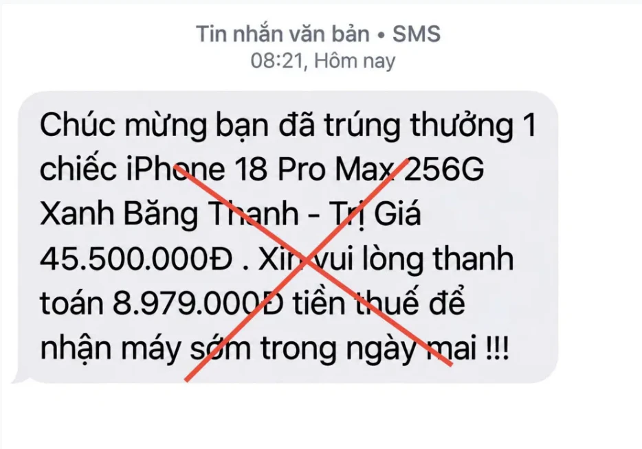 Công an phát thông báo đến người dân nhận được tin nhắn SMS có nội dung này: Lập tức lưu giữ số điện thoại, STK nhận tiền để trình báo Công an phát thông báo đến người dân nhận được tin nhắn SMS có nội dung này: Lập tức lưu giữ số điện thoại, STK nhận tiền để trình báo