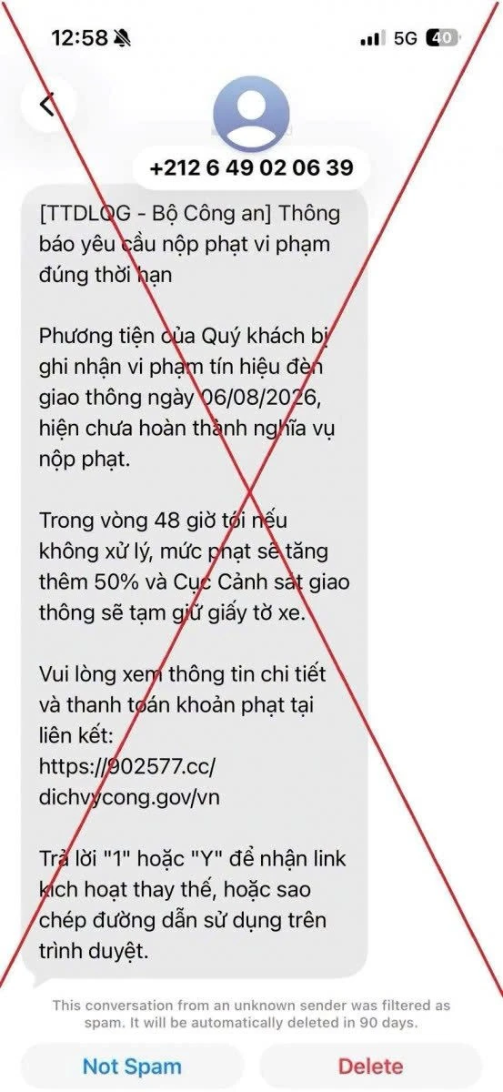 Công an phát thông báo đến những ai nhận được tin nhắn SMS gửi từ số điện thoại +212 6 49 020 639 với nội dung sau Công an phát thông báo đến những ai nhận được tin nhắn SMS gửi từ số điện thoại +212 6 49 020 639 với nội dung sau