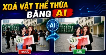 Dùng câu lệnh AI xóa vật thể thừa trên ảnh
