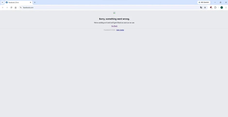 Facebook bị sập Facebook bị sập