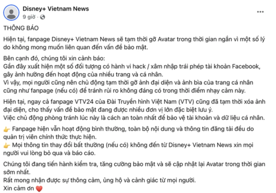 Facebook lên tiếng về việc hàng loạt fanpage gỡ ảnh đại diện và “bay màu” Facebook lên tiếng về việc hàng loạt fanpage gỡ ảnh đại diện và “bay màu”