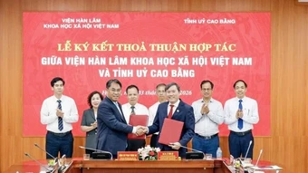 Ký kết Thỏa thuận hợp tác giữa Viện Hàn lâm Khoa học xã hội Việt Nam và Tỉnh ủy Cao Bằng