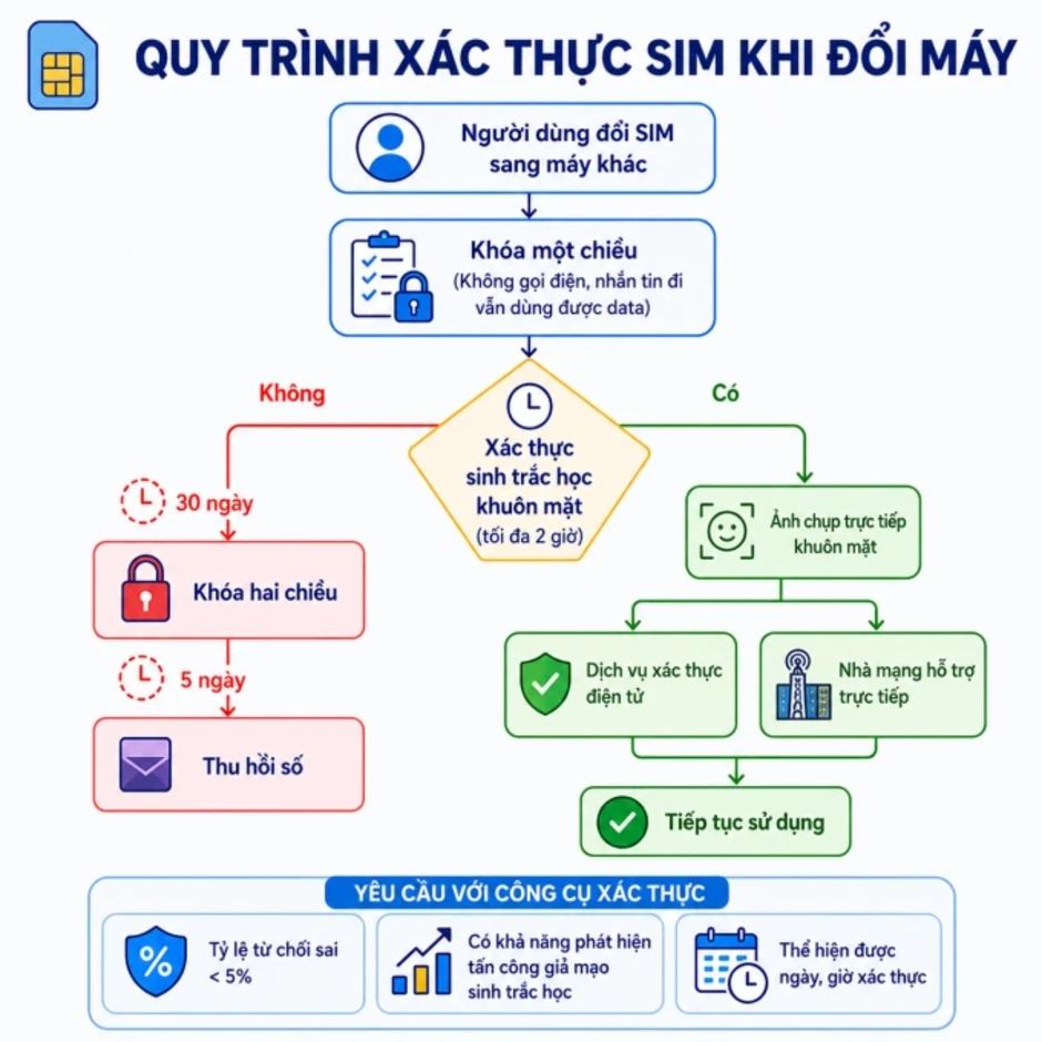 Người dùng bắt đầu phải xác thực khuôn mặt khi đổi SIM sang máy mới Người dùng bắt đầu phải xác thực khuôn mặt khi đổi SIM sang máy mới