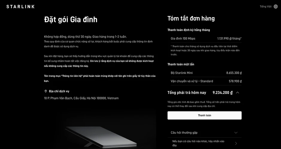 Starlink bắt đầu bán Internet vệ tinh tại Việt Nam Starlink bắt đầu bán Internet vệ tinh tại Việt Nam