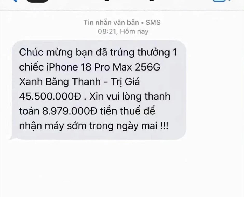 Tất cả người nhận được tin nhắn này chú ý thông báo từ công an