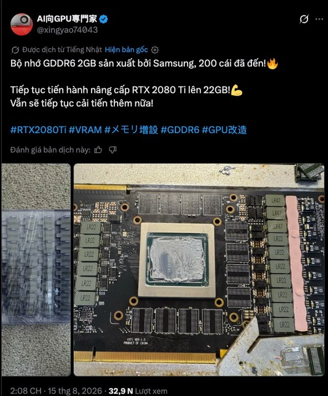 Thiếu VRAM chạy AI, cửa hàng Nhật mở dịch vụ nâng cấp với giá 25 USD mỗi GB Thiếu VRAM chạy AI, cửa hàng Nhật mở dịch vụ nâng cấp với giá 25 USD mỗi GB