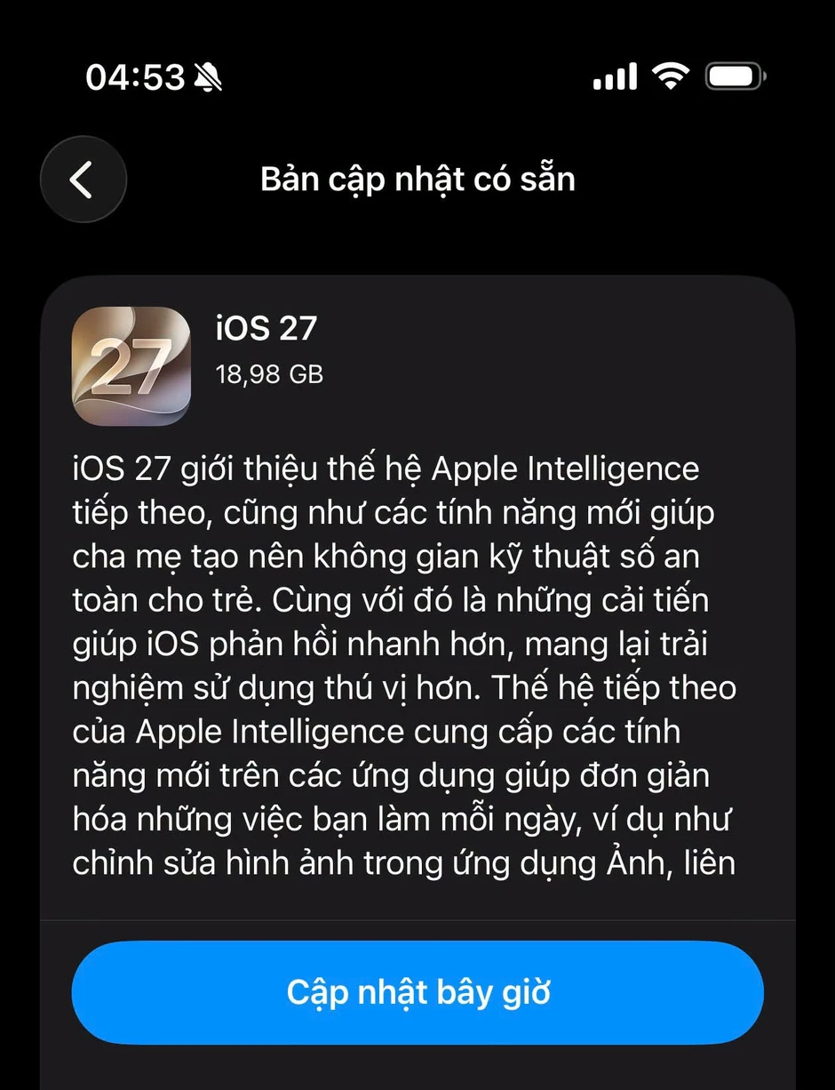 Tin vui cho người dùng iPhone cũ cập nhật iOS 27 để cải thiện hiệu suất ngay hôm nay Tin vui cho người dùng iPhone cũ cập nhật iOS 27 để cải thiện hiệu suất ngay hôm nay