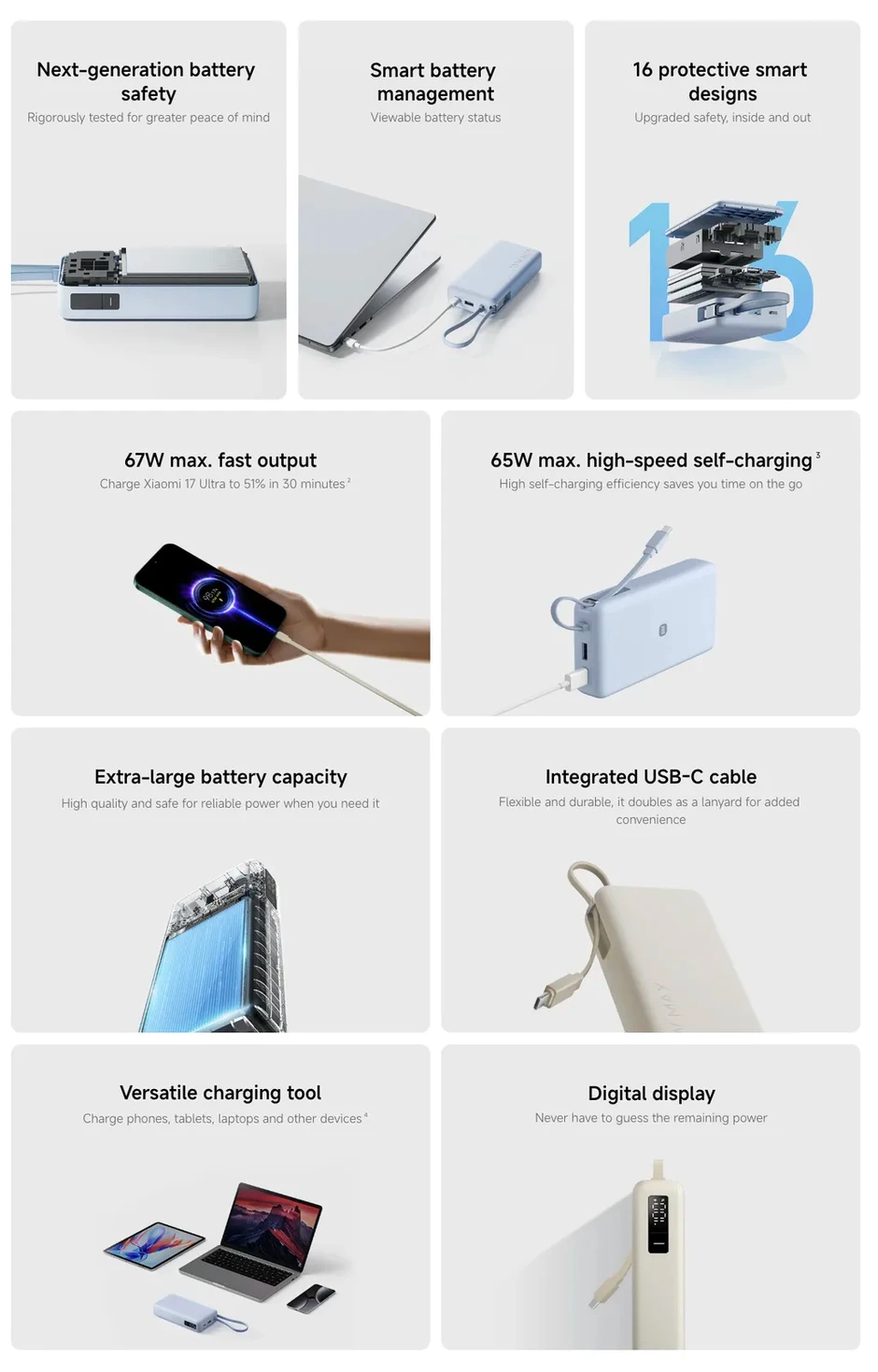 Xiaomi ra mắt pin dự phòng 20.000mAh giá khoảng 1,08 triệu đồng, có cáp tích hợp và sạc nhanh 67W Xiaomi ra mắt pin dự phòng 20.000mAh giá khoảng 1,08 triệu đồng, có cáp tích hợp và sạc nhanh 67W
