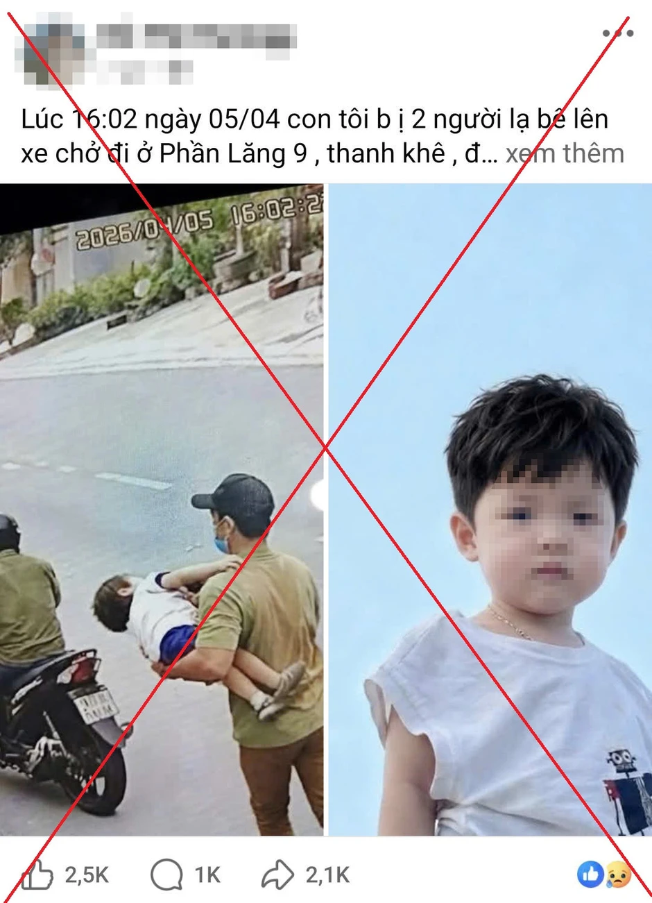 ‘Mẹ’ đăng tin cầu cứu tìm con bị bắt cóc, lộ chi tiết bất thường ‘Mẹ’ đăng tin cầu cứu tìm con bị bắt cóc, lộ chi tiết bất thường
