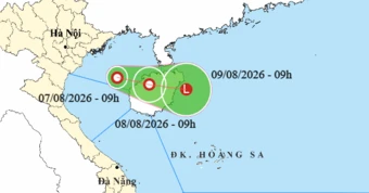 Áp thấp nhiệt đới vừa hình thành trên Vịnh Bắc Bộ