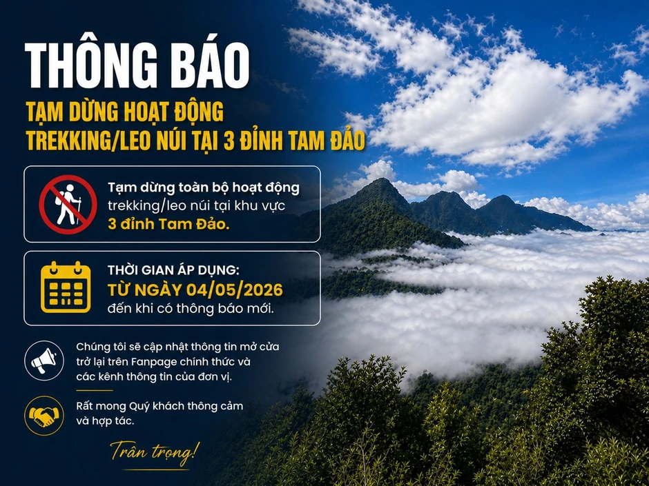 Lý do tạm dừng toàn bộ hoạt động leo núi tại 3 đỉnh Tam Đảo Lý do tạm dừng toàn bộ hoạt động leo núi tại 3 đỉnh Tam Đảo