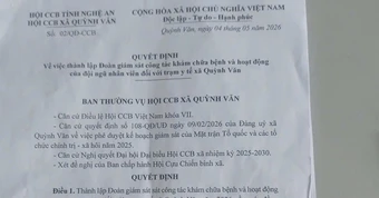 Quyết định lập đoàn giám sát trạm y tế của hội cựu chiến binh xã gây tranh luận