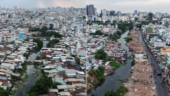 Rạch Xuyên Tâm trước và sau giải tỏa nhà ven kênh