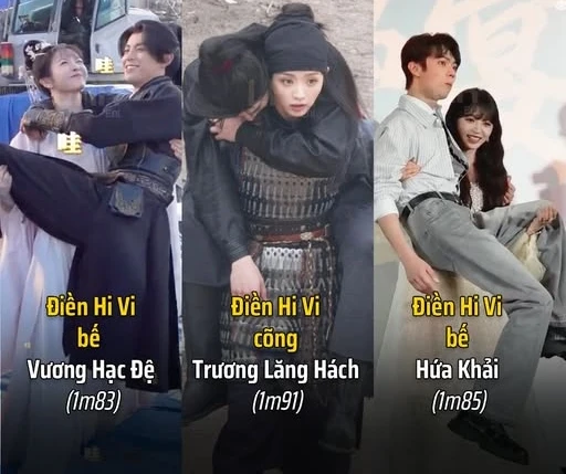 Điền Hi Vi vác cả con heo lẫn cõng bạn diễn 1m90