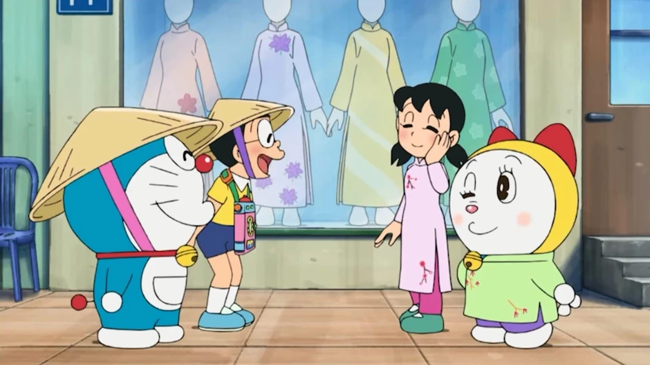 Doraemon tập Việt Nam khiến fan sĩ cực độ: Shizuka mặc áo dài quá xinh