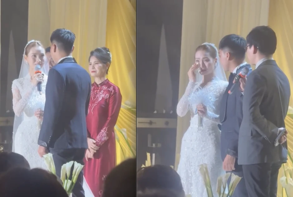 MC Huyền Trang VTV khóc như mưa khi nhận quà của chồng Đức Huy trong đám cưới MC Huyền Trang VTV khóc như mưa khi nhận quà của chồng Đức Huy trong đám cưới