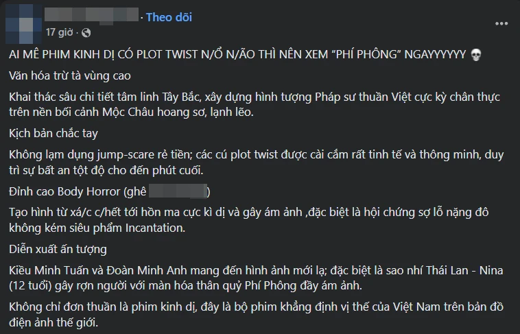 Phí Phông: Quỷ Máu Rừng Thiêng khẳng định vị thế phim kinh dị Việt Phí Phông: Quỷ Máu Rừng Thiêng khẳng định vị thế phim kinh dị Việt