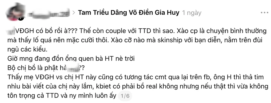 Võ Điền Gia Huy yêu người khác không phải Tam Triều Dâng? Võ Điền Gia Huy yêu người khác không phải Tam Triều Dâng?