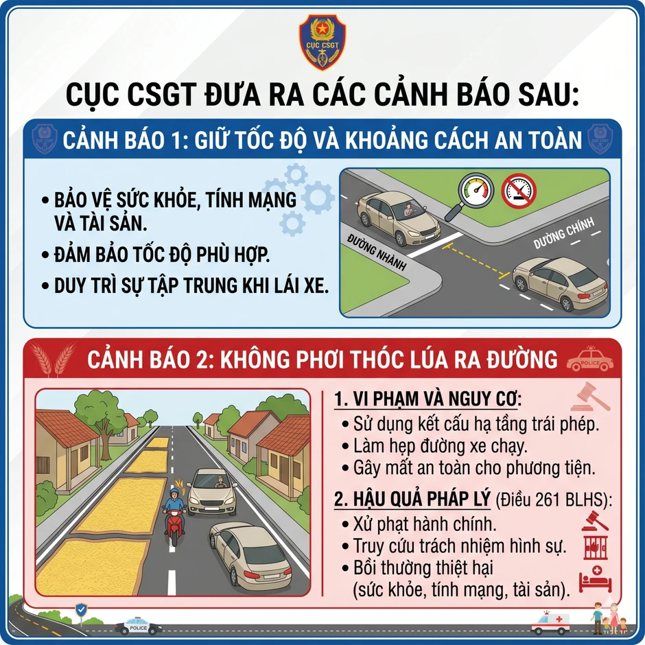 Khởi tố người phụ nữ phơi thóc ra đường: Cục CSGT cảnh báo Khởi tố người phụ nữ phơi thóc ra đường: Cục CSGT cảnh báo