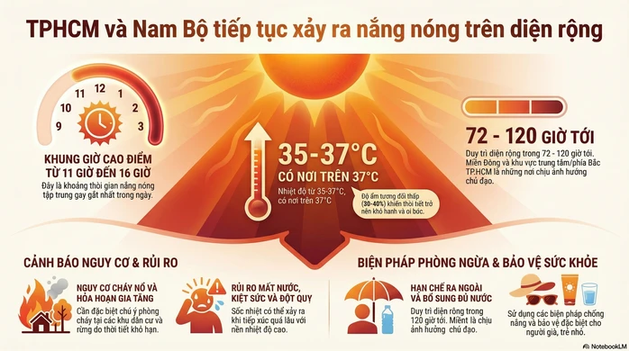 Nắng nóng diện rộng tại TPHCM và Nam Bộ, có nơi trên 37 độ C Nắng nóng diện rộng tại TPHCM và Nam Bộ, có nơi trên 37 độ C