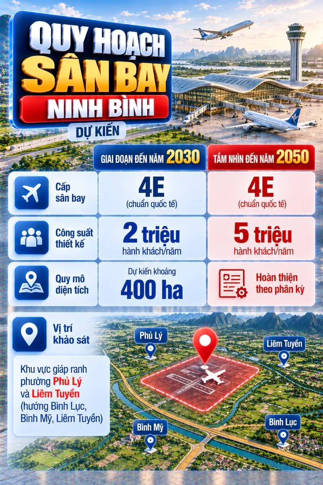 Việt Nam sẽ sớm có sân bay mới toanh cách Nội Bài chỉ hơn 80km, rộng 400ha, trị giá hơn 23.000 tỷ đồng?
