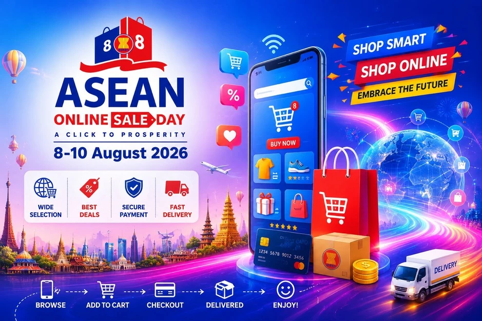 ASEAN đồng loạt triển khai Ngày mua sắm trực tuyến ASEAN 2026 ASEAN đồng loạt triển khai Ngày mua sắm trực tuyến ASEAN 2026