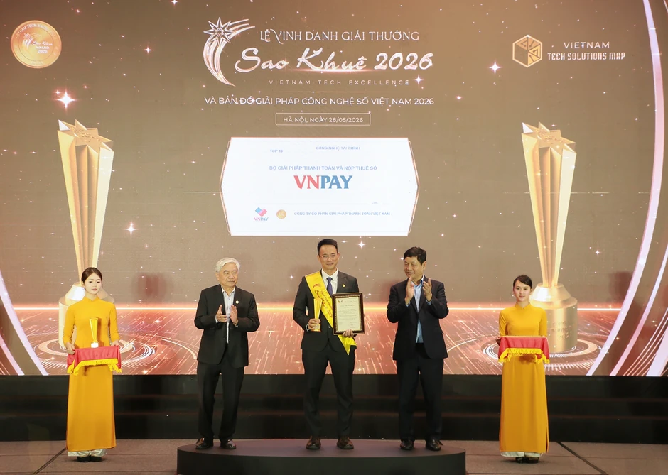 Giải pháp Thanh toán và Nộp thuế số VNPAY được vinh danh tại Sao Khuê 2026 Giải pháp Thanh toán và Nộp thuế số VNPAY được vinh danh tại Sao Khuê 2026