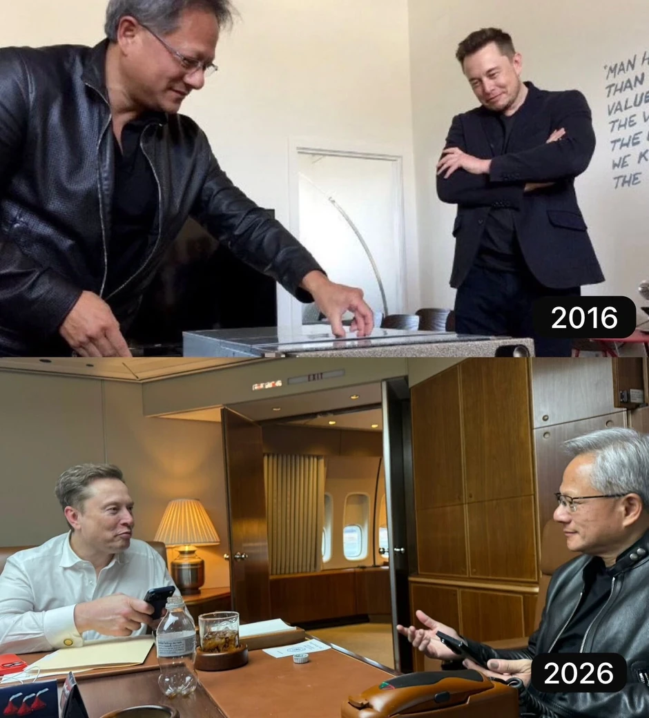 Hé lộ tình bạn đặc biệt của 2 "ông vua" công nghệ Elon Musk và Jensen Huang