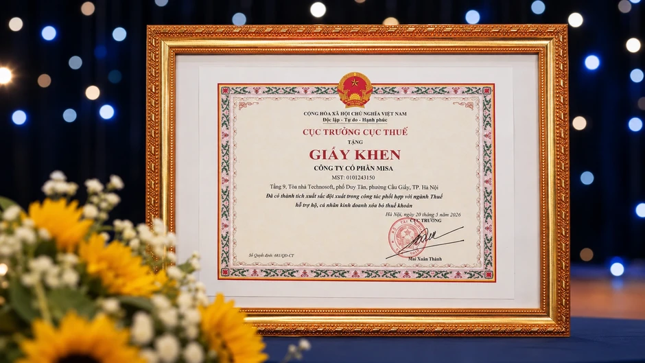 MISA được Cục Thuế khen thưởng đột xuất trong công tác xóa bỏ thuế khoán MISA được Cục Thuế khen thưởng đột xuất trong công tác xóa bỏ thuế khoán