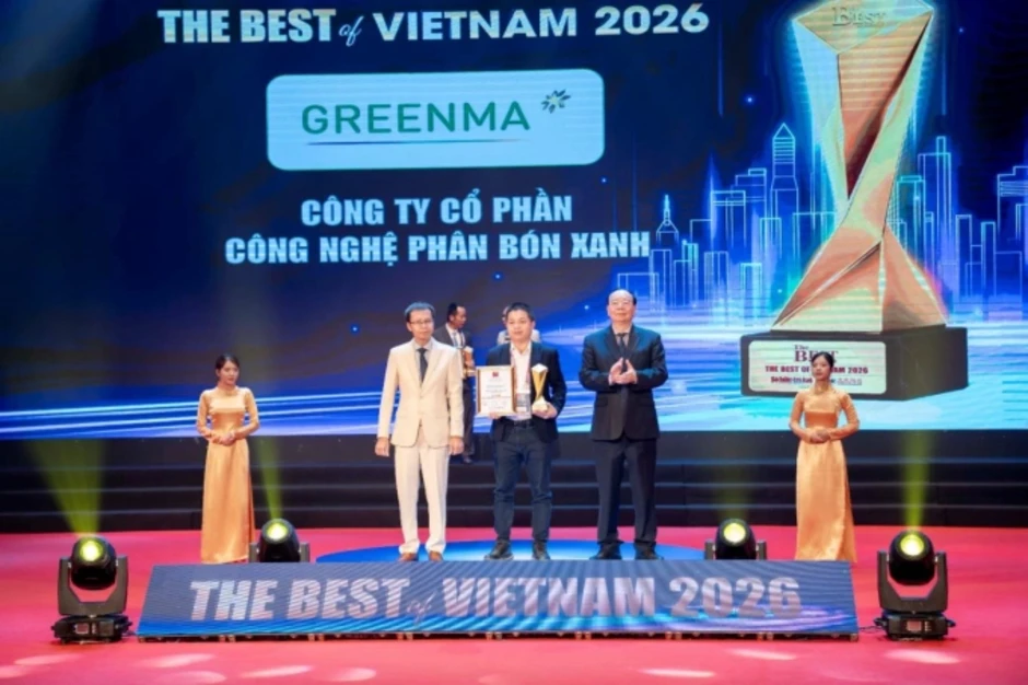 Phân bón hữu cơ Greenma được vinh danh tại The Best of Vietnam 2026 Phân bón hữu cơ Greenma được vinh danh tại The Best of Vietnam 2026