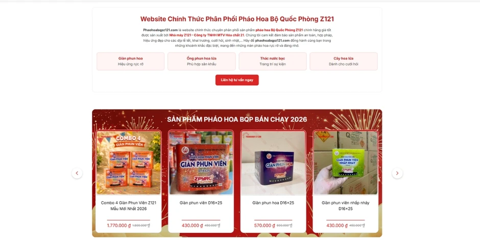 Pháo hoa Bộ Quốc Phòng: Giá bán, cách mua và điểm bán TP. Hồ Chí Minh Pháo hoa Bộ Quốc Phòng: Giá bán, cách mua và điểm bán TP. Hồ Chí Minh