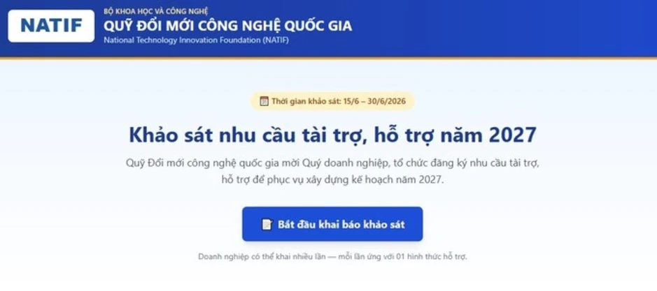 Quỹ Đổi mới công nghệ Quốc gia khảo sát doanh nghiệp về nhu cầu tài trợ, hỗ trợ Quỹ Đổi mới công nghệ Quốc gia khảo sát doanh nghiệp về nhu cầu tài trợ, hỗ trợ