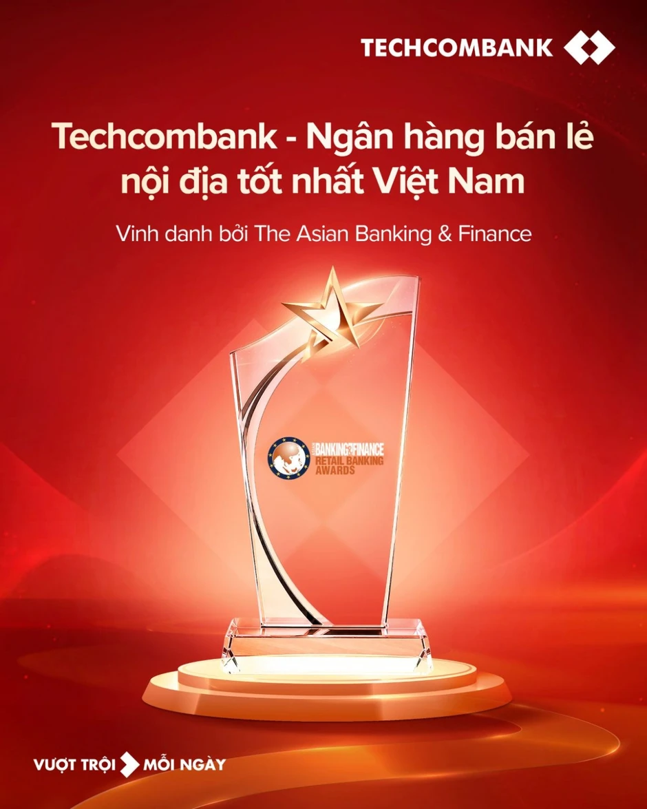 Techcombank là Ngân hàng Bán lẻ nội địa tốt nhất Việt Nam trong 5 năm liên tiếp