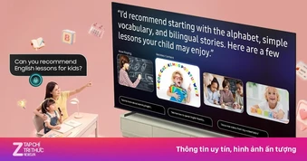 Trợ lý AI trên Samsung AI TV hỗ trợ người dùng luyện ngoại ngữ