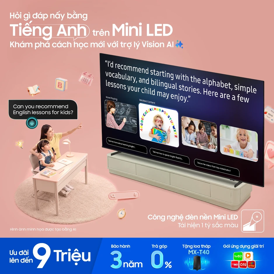 Trợ lý AI trên Samsung AI TV hỗ trợ người dùng luyện ngoại ngữ Trợ lý AI trên Samsung AI TV hỗ trợ người dùng luyện ngoại ngữ