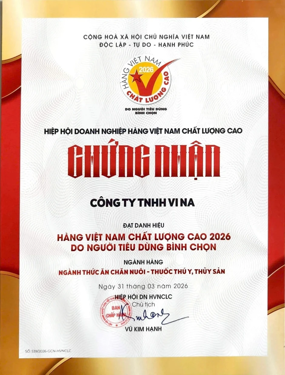 Vinafeed được vinh danh ‘Hàng Việt Nam chất lượng cao 2026’ Vinafeed được vinh danh ‘Hàng Việt Nam chất lượng cao 2026’