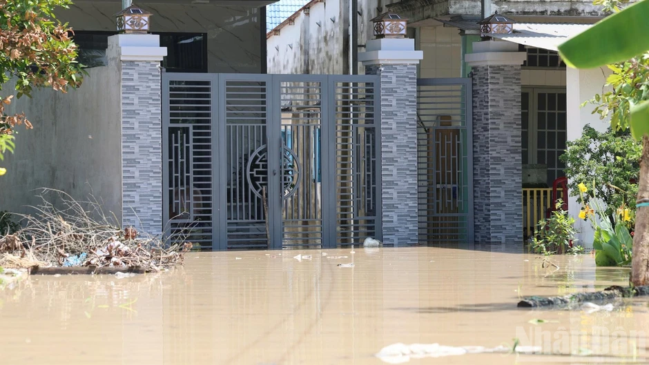 [Ảnh] Mưa lớn gây ngập sâu khu dân cư sát cao tốc Biên Hòa-Vũng Tàu