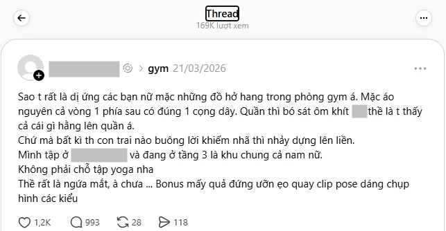 “Ngứa mắt” vì hội mặc đồ gym thiếu vải, người đi tập lên tiếng: "PT của tôi bảo phải mặc hở vì..." “Ngứa mắt” vì hội mặc đồ gym thiếu vải, người đi tập lên tiếng: "PT của tôi bảo phải mặc hở vì..."