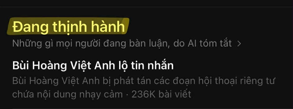 "Bùi Hoàng Việt Anh lộ tin nhắn", "bạn gái Văn Thanh ngoài đời" là 2 từ khóa được tìm kiếm đột biến "Bùi Hoàng Việt Anh lộ tin nhắn", "bạn gái Văn Thanh ngoài đời" là 2 từ khóa được tìm kiếm đột biến