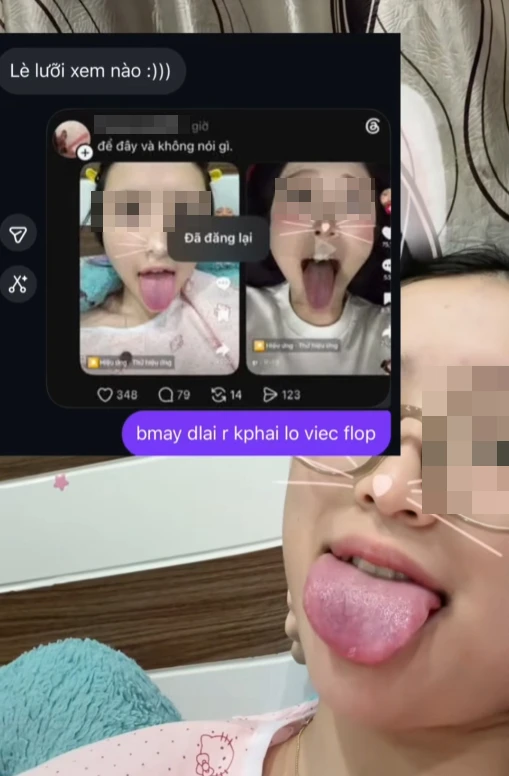 "Học đòi" Lê Bống lè lưỡi, diễn trò, nữ TikToker khiến MXH bất bình, đồng loạt chỉ trích content "bẩn" "Học đòi" Lê Bống lè lưỡi, diễn trò, nữ TikToker khiến MXH bất bình, đồng loạt chỉ trích content "bẩn"