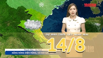 [Video] Dự báo thời tiết đêm nay và ngày mai 14/8/2026: Mưa dông trở lại Bắc Bộ, Trung Bộ tiếp tục oi nóng, hanh khô