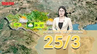 [Video] Dự báo thời tiết đêm nay và ngày mai 25/3/2026: Rãnh nhiệt cao xuất hiện, Bắc Bộ và miền Trung nắng mạnh