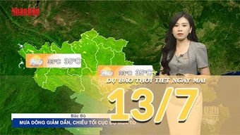 [Video] Dự báo thời tiết đêm nay và ngày mai ngày 13/7/2026: Mưa dông tiếp diễn về chiều tối trên cả ba miền