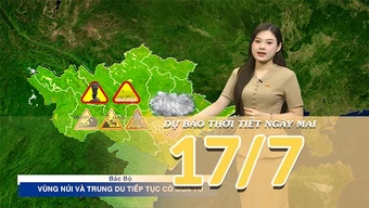 [Video] Dự báo thời tiết đêm nay và ngày mai ngày 16/7/2026: Bắc Bộ tiếp diễn mưa lớn, Trung Bộ và Nam Bộ ngày nắng, chiều tối có mưa dông