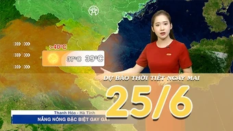 [Video] Dự báo thời tiết đêm nay và ngày mai ngày 25/6/2026: Cả nước vẫn duy trì nắng nóng và nắng nóng gay gắt