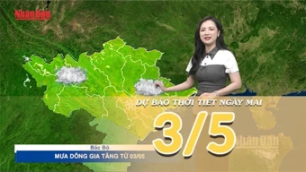 [Video] Dự báo thời tiết đêm nay và ngày mai ngày 3/5/2026: Bắc Bộ sắp đón mưa lớn, Trung Bộ và Nam Bộ duy trì nắng mạnh ban ngày